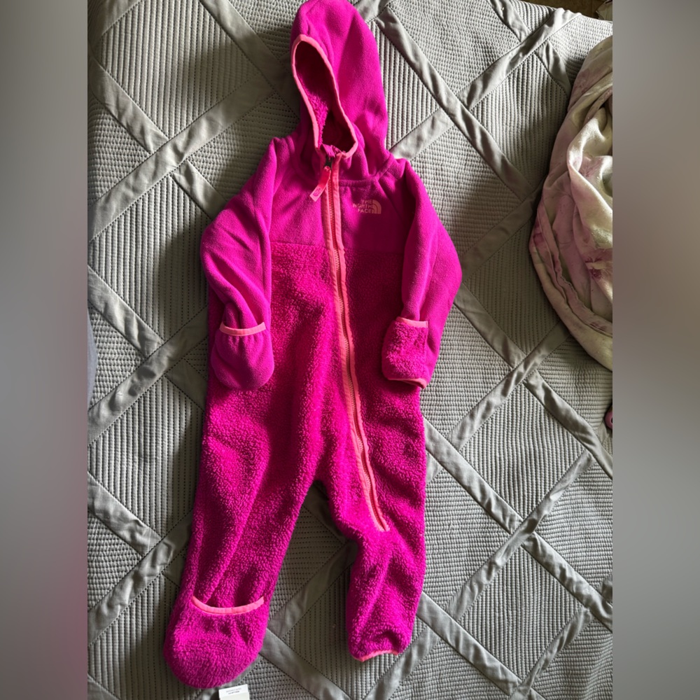The North Face Pink Fleece Onesie